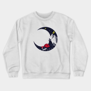 Hiking And Camping Lovers Design, Camping Moon Mountain Art Crewneck Sweatshirt